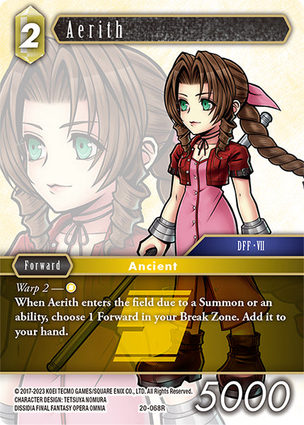 (068) Final Fantasy TCG Dawn of Heroes Single: Aerith (20-068)  Rare