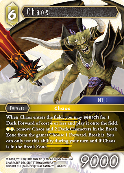 (069) Final Fantasy TCG Dawn of Heroes Single: Chaos (20-069) Holo Hero