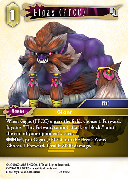 (072) Final Fantasy TCG Dawn of Heroes Single: Gigas (FFCC) (20-072)  Common