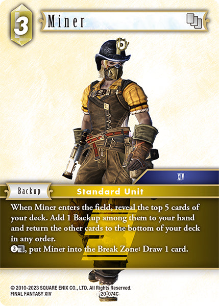 (074) Final Fantasy TCG Dawn of Heroes Single: Miner (20-074) Holo Common