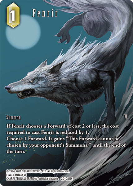 (081) Final Fantasy TCG Dawn of Heroes Single: Fenrir (20-081) (V.2) Holo Hero