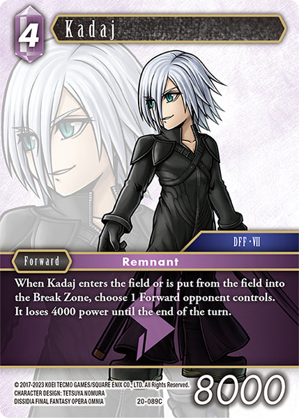 (089) Final Fantasy TCG Dawn of Heroes Single: Kadaj (20-089) Holo Common