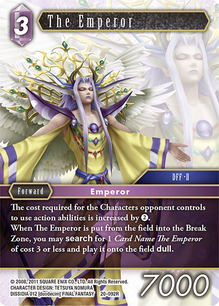 (092) Final Fantasy TCG Dawn of Heroes Single: The Emperor (20-092) Holo Rare