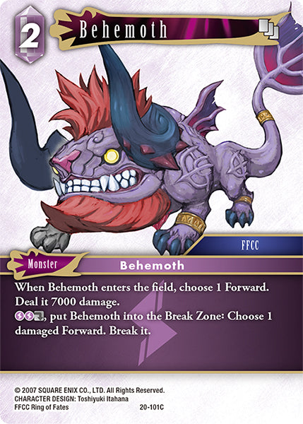 (101) Final Fantasy TCG Dawn of Heroes Single: Behemoth (20-101) Holo Common