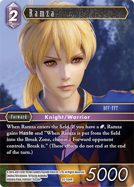 (104) Final Fantasy TCG Dawn of Heroes Single: Ramza (20-104) Holo Rare