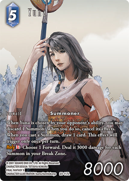 (117) Final Fantasy TCG Dawn of Heroes Single: Yuna (20-117) (V.2) Holo Legend