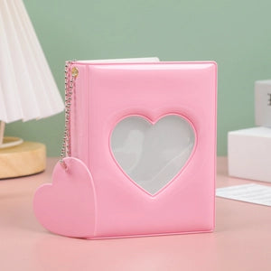 Mini Photo Album: Photocard Binder: PVC Heart: Pink
