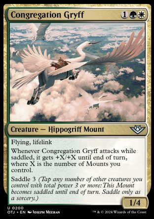 (200) Magic The Gathering Outlaws of Thunder Junction Single: Congregation Gryff  Holo Uncommon