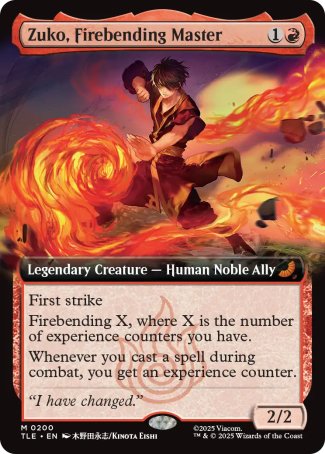 (200) Magic The Gathering Magic: The Gathering | Avatar: The Last Airbender: Eternal Single: Zuko, Firebending Master (V.2)  Mythic