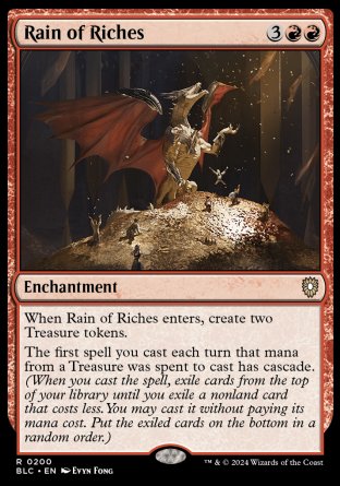 (200) Magic The Gathering Commander: Bloomburrow Single: Rain of Riches  Rare