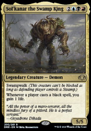 (200) Magic The Gathering Dominaria Remastered Single: Sol'kanar the Swamp King Holo Rare