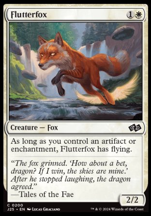 (200) Magic The Gathering Foundations Jumpstart Single: Flutterfox  Common