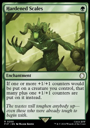 (200) Magic The Gathering Universes Beyond: Fallout Single: Hardened Scales  Holo Rare