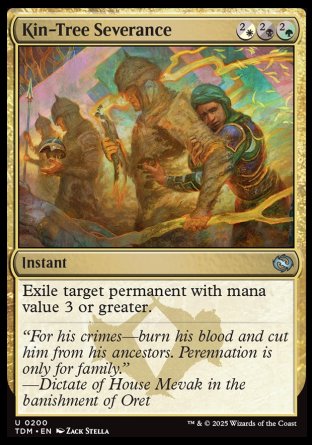 (200) Magic The Gathering Tarkir: Dragonstorm Single: Kin-Tree Severance Holo Uncommon