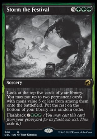 (200) Magic The Gathering Innistrad: Double Feature Single: Storm the Festival  Rare