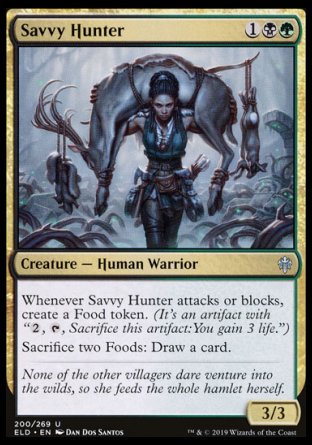 (200/269) Magic The Gathering Throne of Eldraine Single: Savvy Hunter  Uncommon