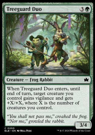 (200) Magic The Gathering Bloomburrow Single: Treeguard Duo Holo Common