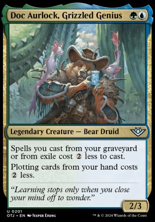 (201) Magic The Gathering Outlaws of Thunder Junction Single: Doc Aurlock, Grizzled Genius  Holo Uncommon