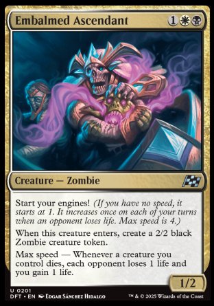 (201) Magic The Gathering Aetherdrift Single: Embalmed Ascendant  Uncommon