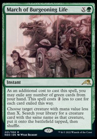 (201) Magic The Gathering Kamigawa: Neon Dynasty Single: March of Burgeoning Life Holo Rare