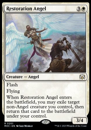 (201) Magic The Gathering Commander: March of the Machine Single: Restoration Angel  Rare