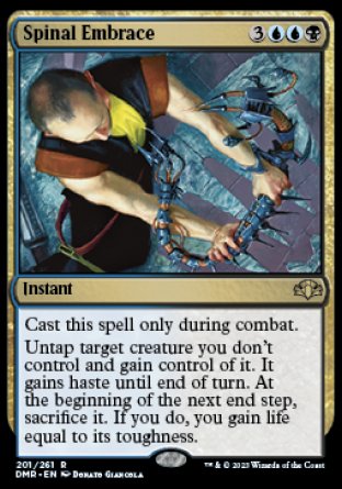 (201) Magic The Gathering Dominaria Remastered Single: Spinal Embrace  Rare