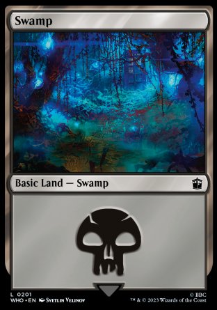 (201) Magic The Gathering Universes Beyond: Doctor Who Single: Swamp (V.2) Holo Land