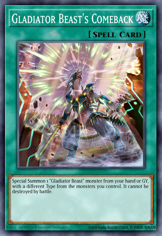 (184) YuGiOh TCG MP20: 2020 Tin of Lost Memories Mega Pack Single: Gladiator Beast's Comeback  Common
