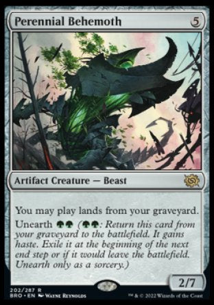 (202) Magic The Gathering The Brothers' War Single: Perennial Behemoth Holo Rare