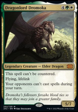 (202) Magic The Gathering Double Masters 2022 Single: Dragonlord Dromoka  Mythic