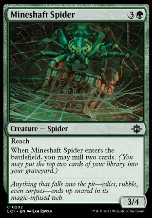 (202) Magic The Gathering The Lost Caverns of Ixalan Single: Mineshaft Spider  Common