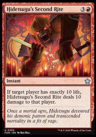 (202) Magic The Gathering Magic: The Gathering Foundations Single: Hidetsugu's Second Rite  Uncommon