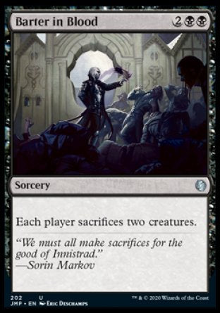 (202) Magic The Gathering Jumpstart Single: Barter in Blood  Uncommon