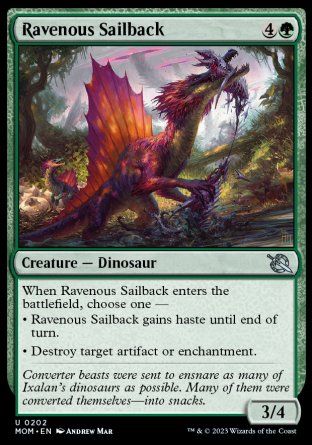 (202) Magic The Gathering March of the Machine Single: Ravenous Sailback Holo Uncommon