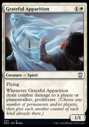 (202) Magic The Gathering Commander: Streets of New Capenna Single: Grateful Apparition  Uncommon