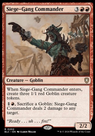 (202) Magic The Gathering Commander: Bloomburrow Single: Siege-Gang Commander  Rare