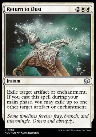 (202) Magic The Gathering Commander: March of the Machine Single: Return to Dust  Uncommon