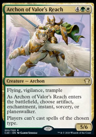 (202/322) Magic The Gathering Commander: Ikoria Single: Archon of Valor's Reach  Rare