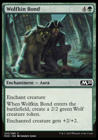 (203/280) Magic The Gathering Core 2020 Single: Wolfkin Bond Holo Common