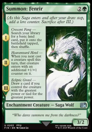 (203) Magic The Gathering Magic: The Gathering - FINAL FANTASY Single: Summon: Fenrir Holo Uncommon