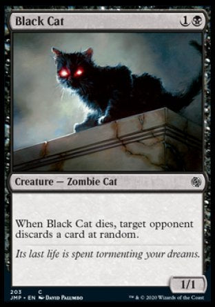 (203) Magic The Gathering Jumpstart Single: Black Cat  Common