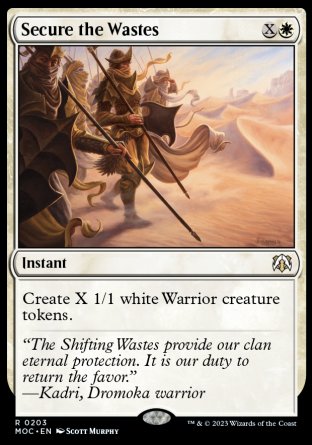 (203) Magic The Gathering Commander: March of the Machine Single: Secure the Wastes  Rare