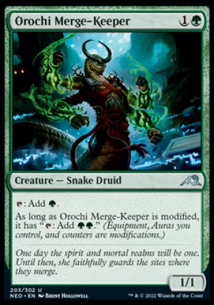 (203) Magic The Gathering Kamigawa: Neon Dynasty Single: Orochi Merge-Keeper Holo Uncommon