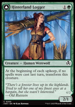 (203) Magic The Gathering Innistrad Remastered Single: Hinterland Logger / Timber Shredder Holo Common