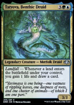 (203) Magic The Gathering Dominaria Remastered Single: Tatyova, Benthic Druid Holo Uncommon