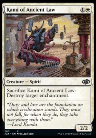 (203) Magic The Gathering Jumpstart 2022 Single: Kami of Ancient Law  Common