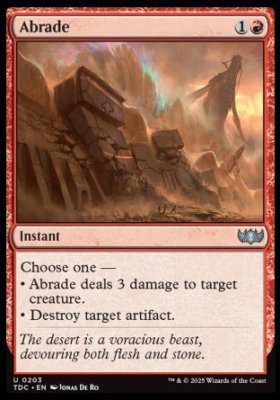 (203) Magic The Gathering Commander: Tarkir: Dragonstorm Single: Abrade  Uncommon