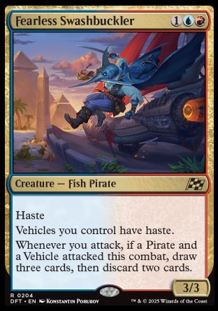 (204) Magic The Gathering Aetherdrift Single: Fearless Swashbuckler Holo Rare