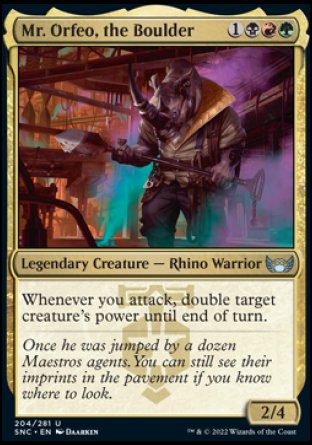 (204) Magic The Gathering Streets of New Capenna Single: Mr. Orfeo, the Boulder Holo Uncommon