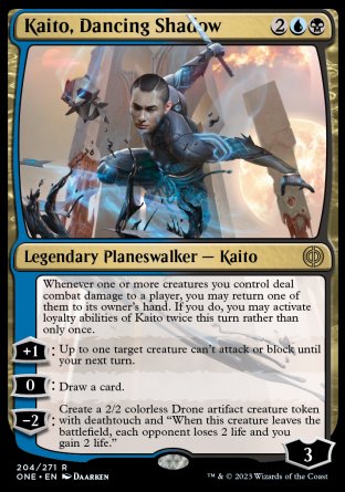 (204) Magic The Gathering Phyrexia: All Will Be One Single: Kaito, Dancing Shadow  Rare